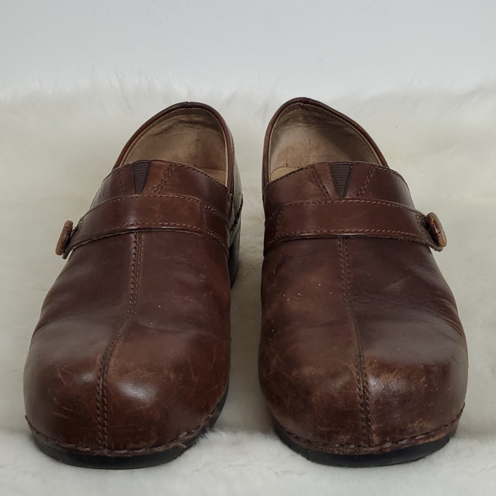 Dansko Brown Leather Upper Lining Clogs Shoes - image 5